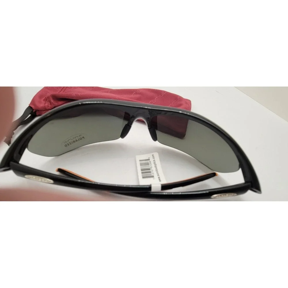 Suncloud Zephyr Polarized Sunglasses Black Orange Wrap Sport Fishing Golf NWat